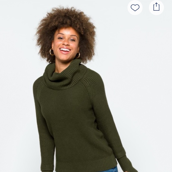 Market & Spruce Forest Green Turtleneck Sweater - Picture 3 of 8